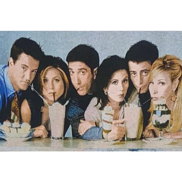 FRIENDS TV SHOW FULL CAST MILKSHAKES SIZE OS Medium T-SHIRT *Matthew Perry RIP* - Picture 3 of 4